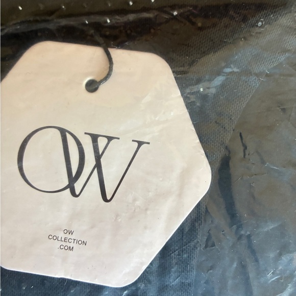 OW Collection Ezra Dress Black Ruched Midi Size L - Picture 6 of 12